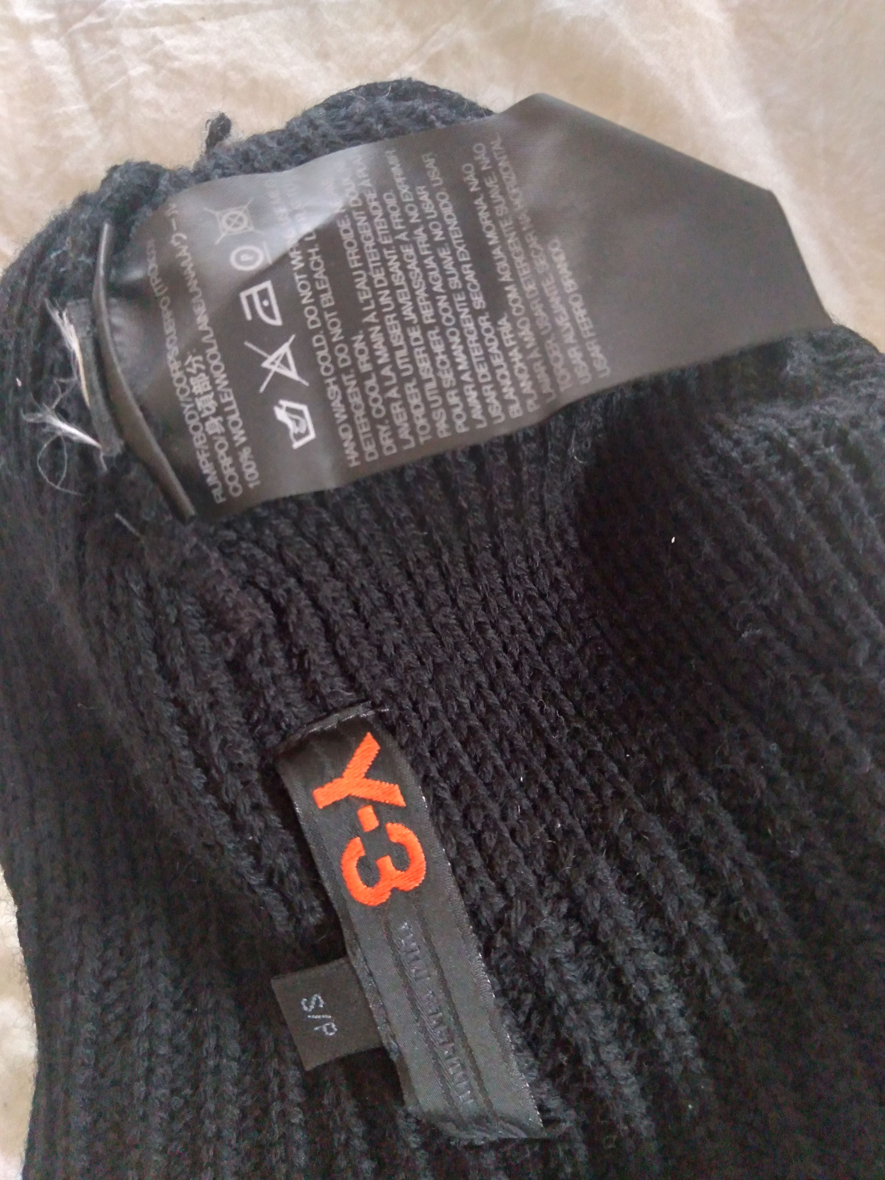 Y-3 Chunky Wool Beanie Hat Black Small Size ONE SIZE - 2 Thumbnail