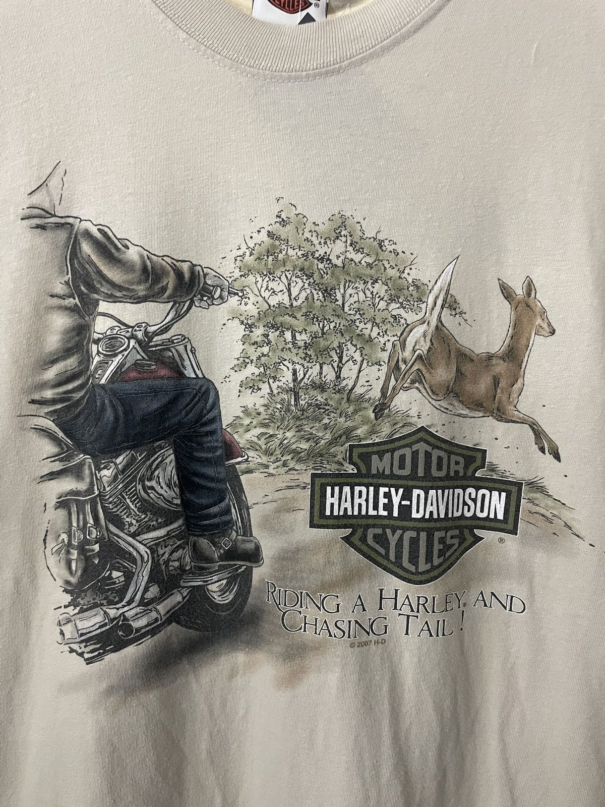 Harley Davidson × Vintage Harley Davidson T Shirt Chasing Tail Four Corners New Mexico Size US L / EU 52-54 / 3 - 1 Thumbnail