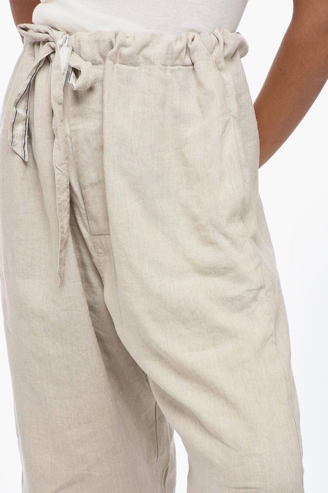 Maison Margiela og1mm1224 Reversible UNISEX Flax Blend Pant in Beige Size 34" / US 12 / IT 48 - 8 Thumbnail