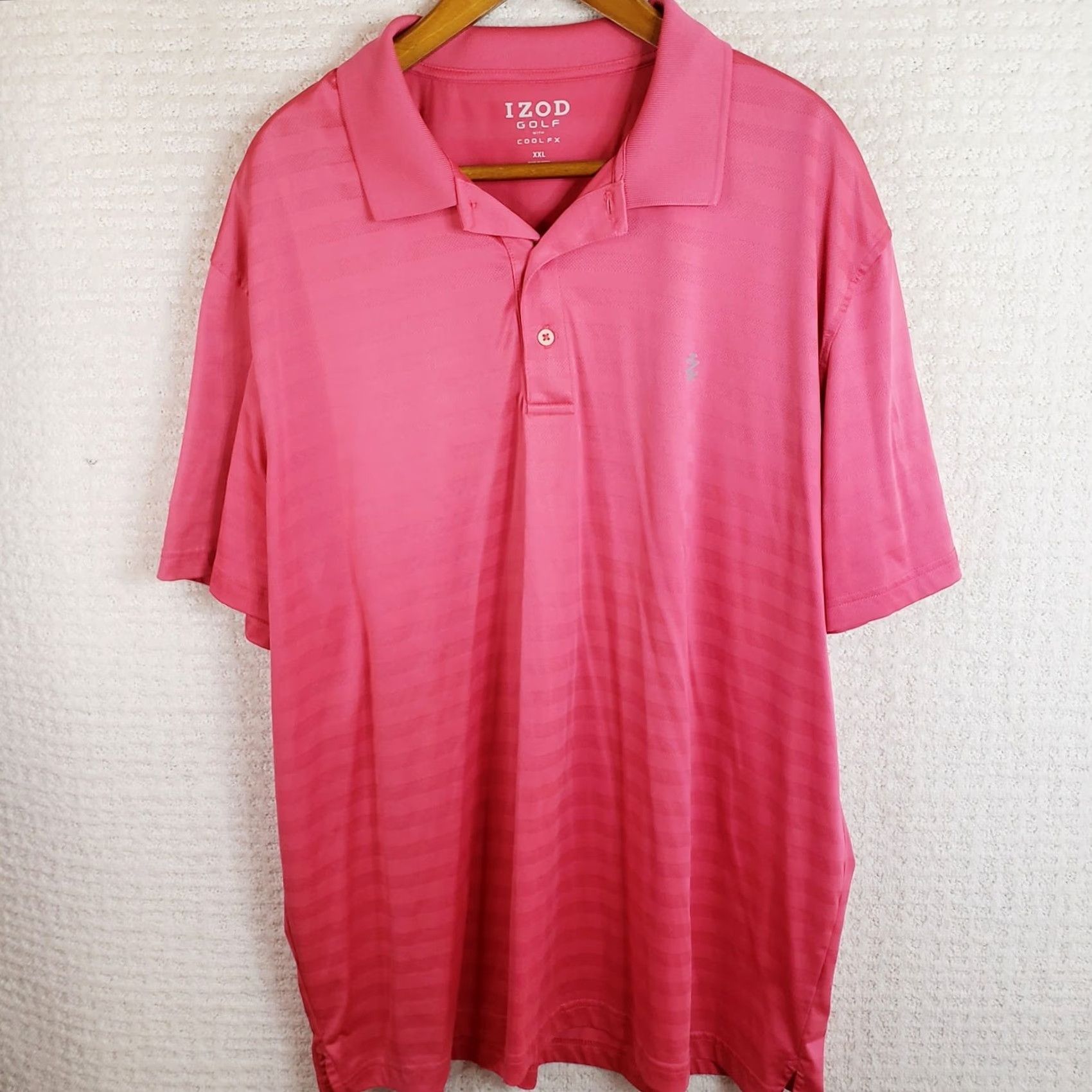 Izod IZOD Polo Shirt Mens 2XL Pink Short Sleeve Collared Geometric Embroidered Logo Classic Golf Pro Series Size US XXL / EU 58 / 5 - 2 Thumbnail
