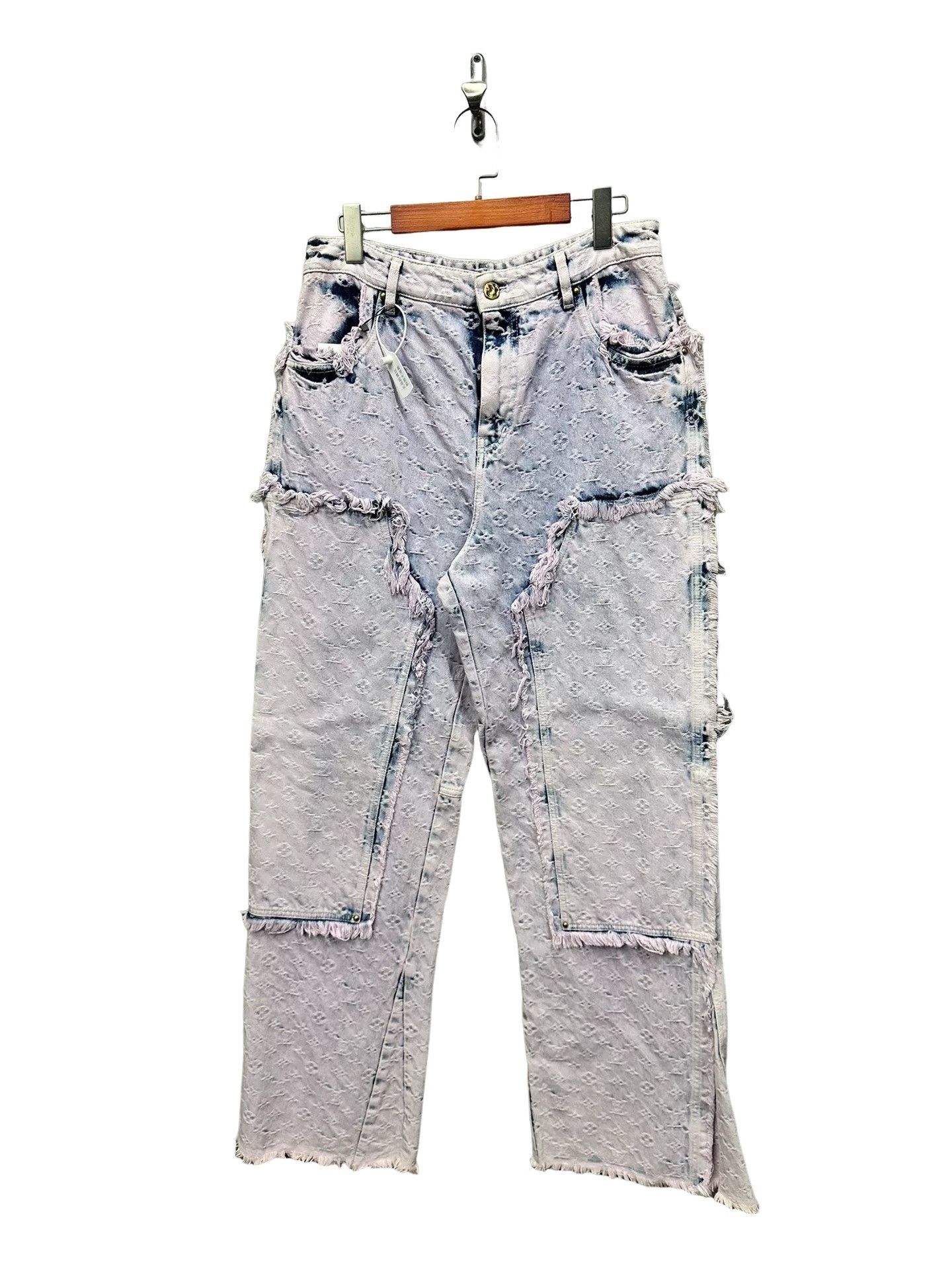 Louis Vuitton Louis Vuitton Lavender Monogram Distressed Denim Size 29 Size US 29 - 1 Thumbnail