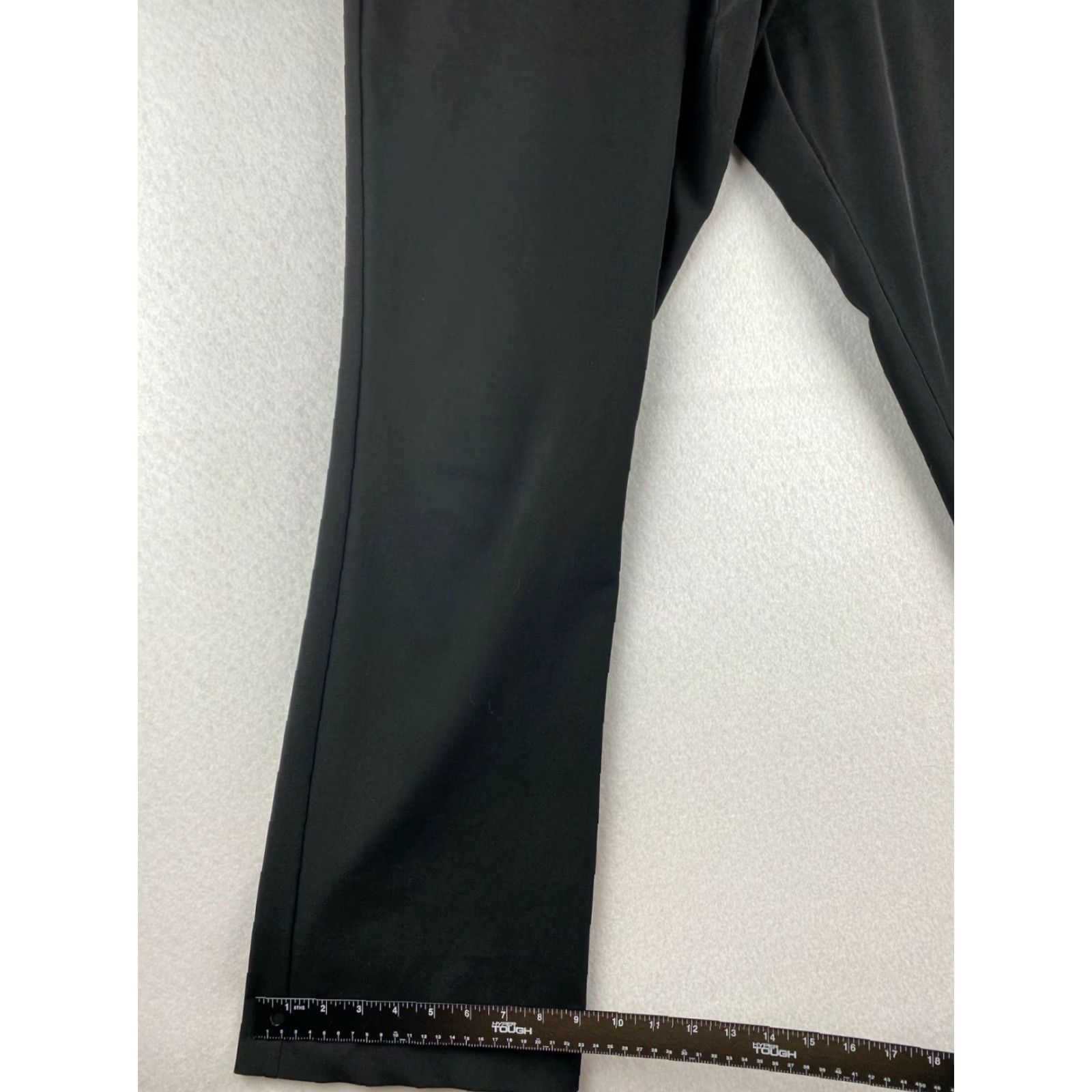 Vintage Wrapper Dress Pants Womens 14 Black Flat Front Polyester Spandex Blend Straight Leg Business Casual Formal Modern Waist 34 Inseam 31.5 in Size 36" / US 14 / IT 50 - 6 Thumbnail