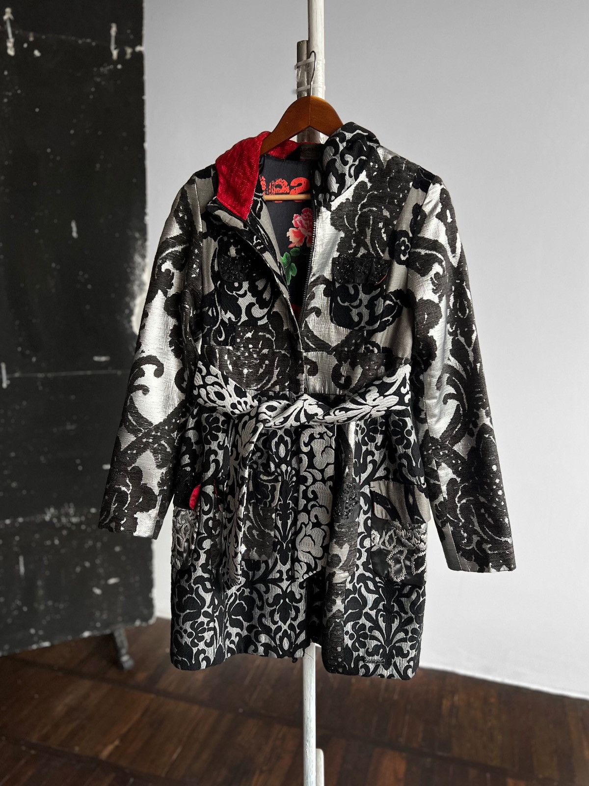 Designer × Desigual Desigual Womens Embroidered Print Full Zip Coat Jacket Size S / US 4 / IT 40 - 1 Thumbnail