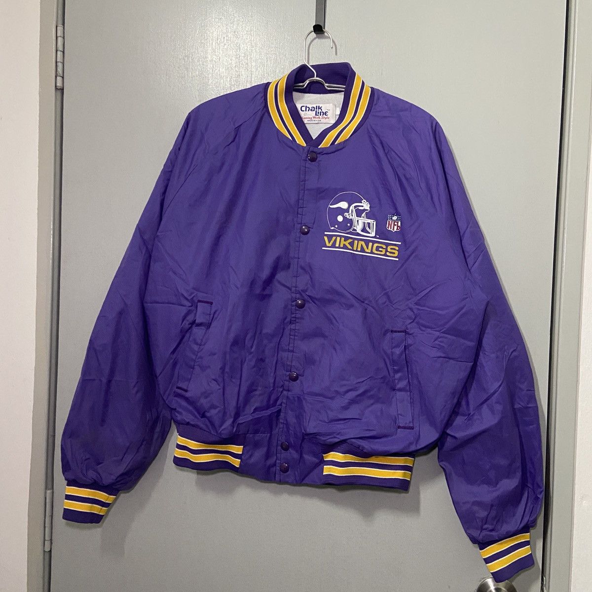 Chalk Line × NFL × Vintage Vintage 80s NFL Vikings Minnesota Coach Varsity Jacket L Size US L / EU 52-54 / 3 - 1 Thumbnail