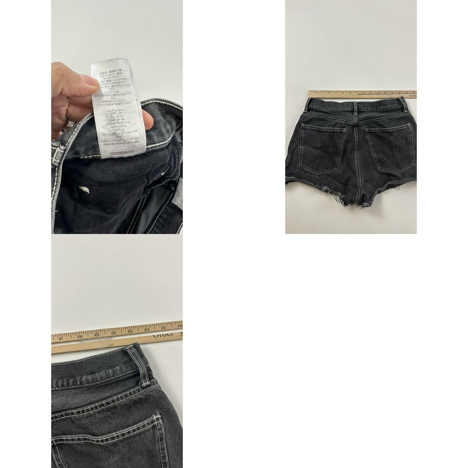 Vintage Current/Elliott Shorts Women 27 Black Denim Cut-Off Paint Stain Women 27 Black Denim Cut-Off Paint Stain Size 27" / US 4 / IT 40 - 8 Thumbnail