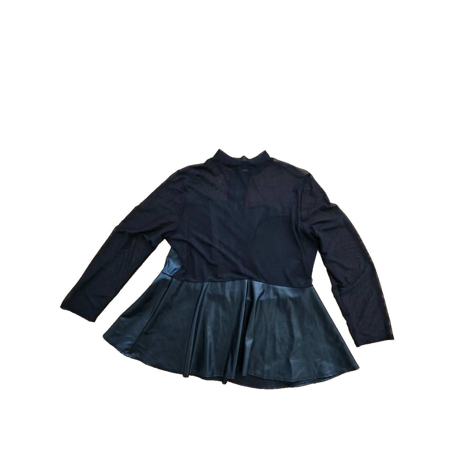 Achilles Ion Gabriel Ashley Stewart Faux Leather Top Long Sleeve Black 1X A001933 Size ONE SIZE - 2 Thumbnail