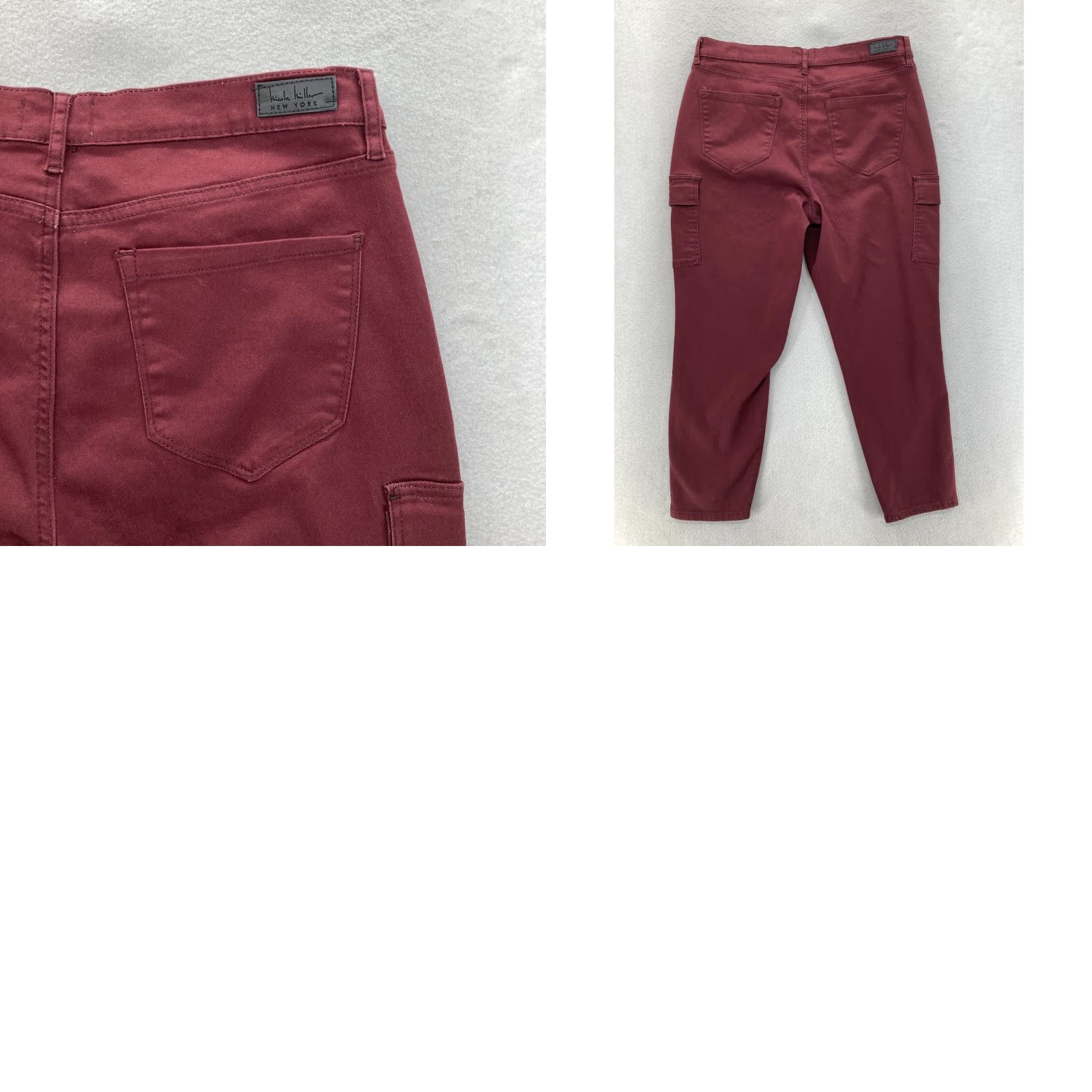 Nicole Miller Nicole Miller Soho Skinny Ankle Jeans Women's 14 Red Stretch Denim Cargo Pockets Jeans Size 24" / US 00 / IT 34 - 9 Thumbnail