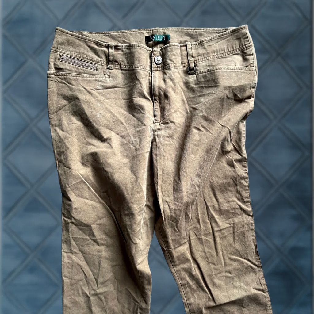 Ralph Lauren Lauren Ralph Lauren Women's Size 14 Brown Reg Fit Pants Chin o oversized? Size 36" / US 14 / IT 50 - 1 Thumbnail