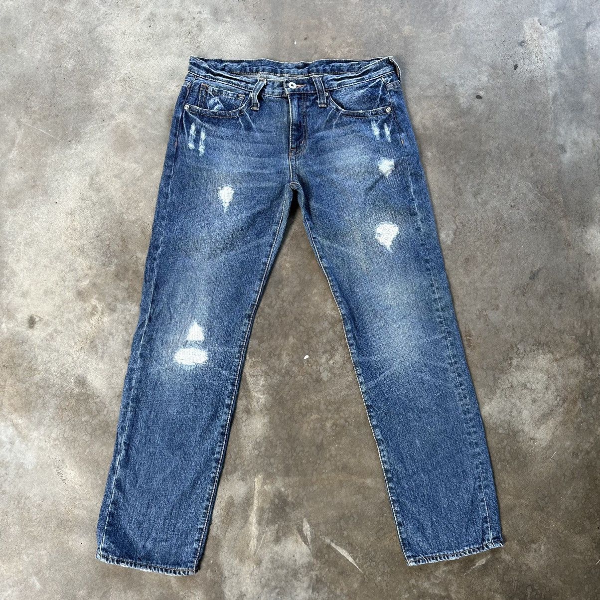 Japanese Brand Vintage Japanese Jean Faded Distressed Denim Pant W32 Size US 32 / EU 48 - 1 Thumbnail