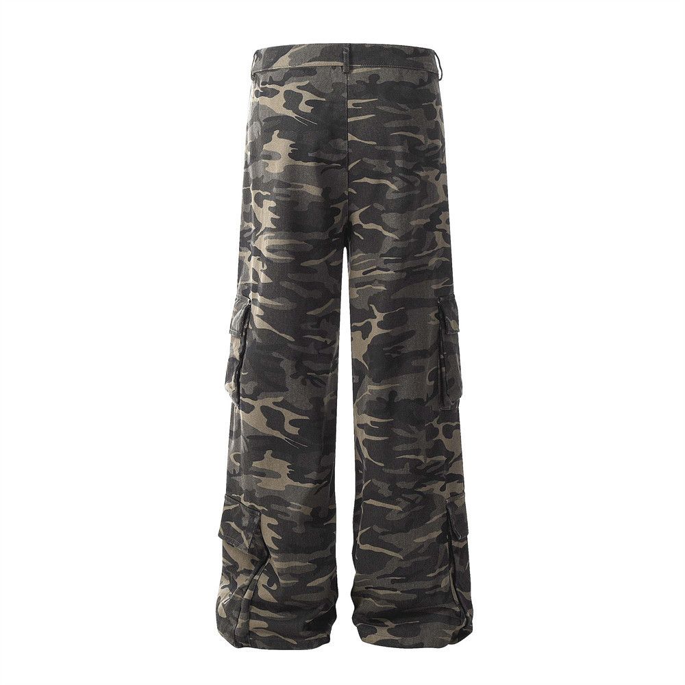 Japanese Brand × Jean Men's straight loose wide-leg camouflage cargo jeans y2k Size US 32 / EU 48 - 3 Thumbnail