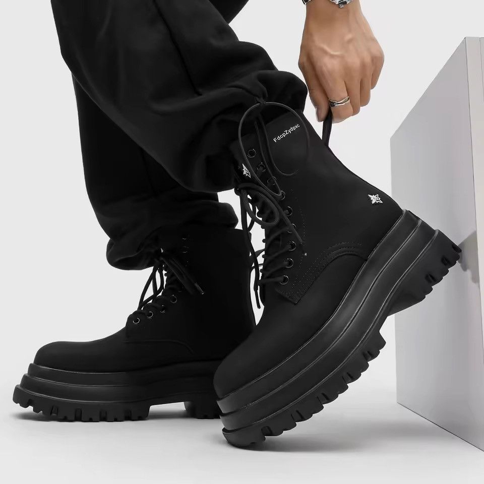 Japanese Brand Thick Soled High Top Men Pu Leather Boots Size US 6 / EU 39 - 1 Thumbnail
