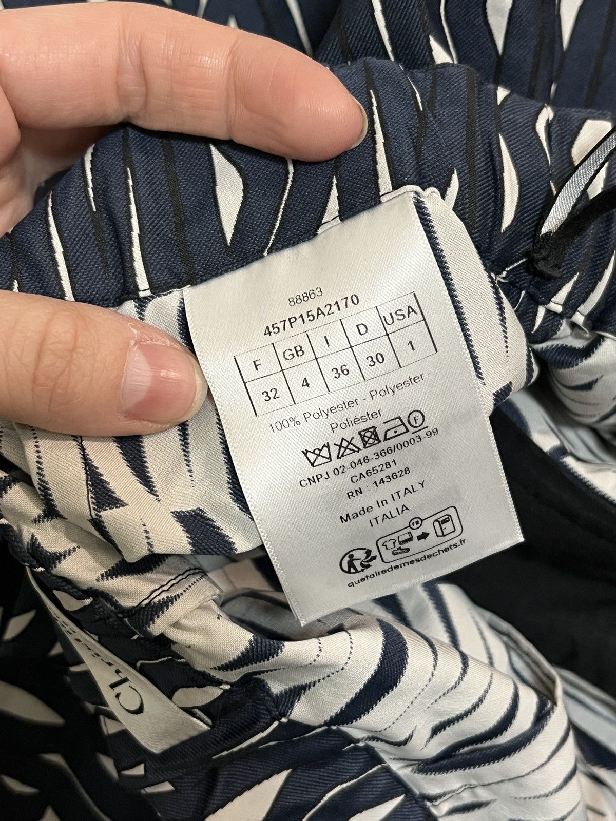 Dior Miss Dior Technical Monogram Taffeta Jacquard Navy Motif Size 25" / US 0 / IT 36 - 15 Thumbnail