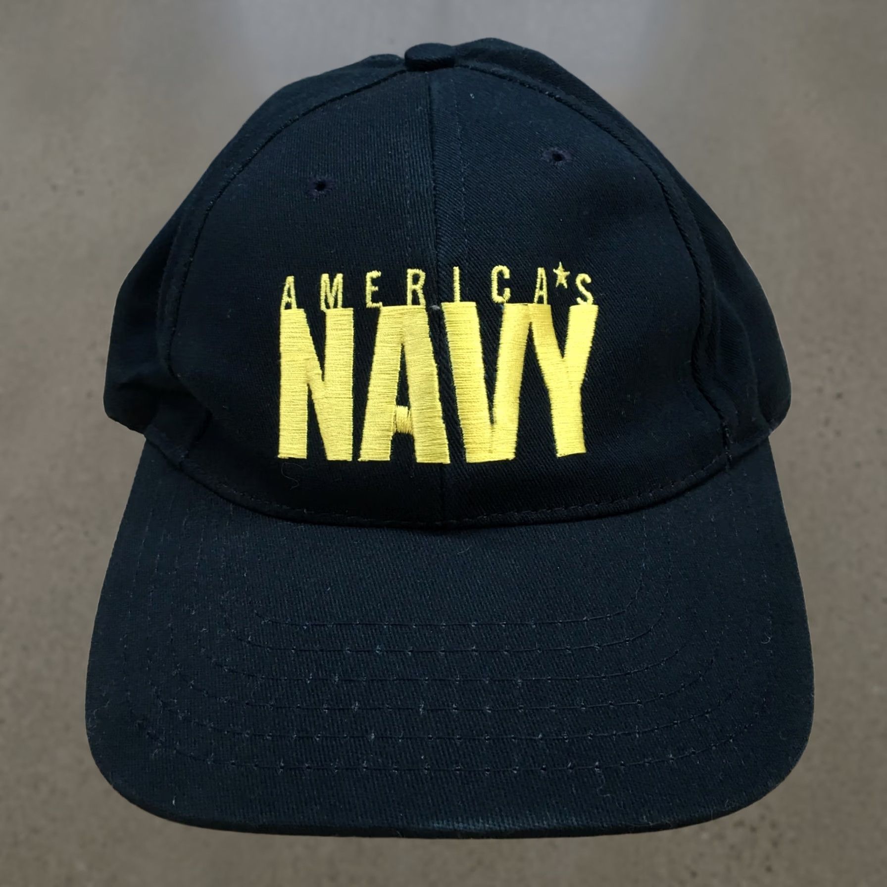 Vintage America's Navy Baseball Cap Hat Mens One Size Blue Embroidered Logo Adjustable Size ONE SIZE - 1 Thumbnail