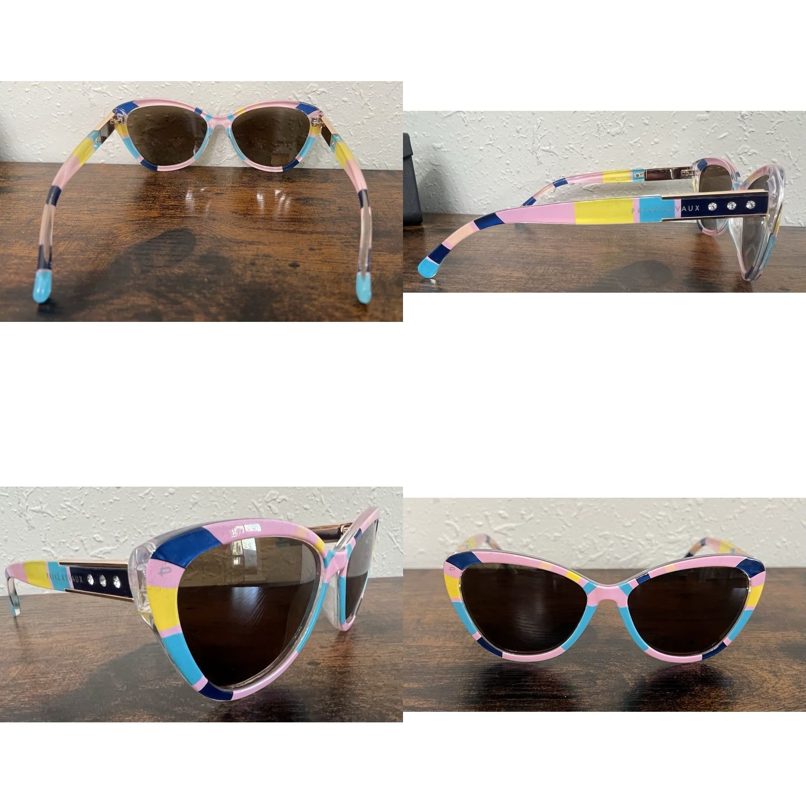 Vintage VINTAGE 3 Prive Revaux Polarized Sunglasses Cat Eye The Timeless Red Victoria & Limited Size ONE SIZE - 10 Thumbnail
