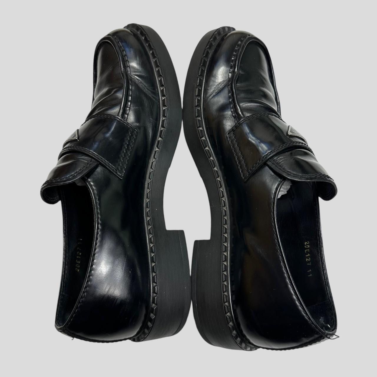 Prada Prada Milano 2021 Black Brushed Leather Loafers - UK11/11.5 Size US 12 / EU 45 - 8 Thumbnail