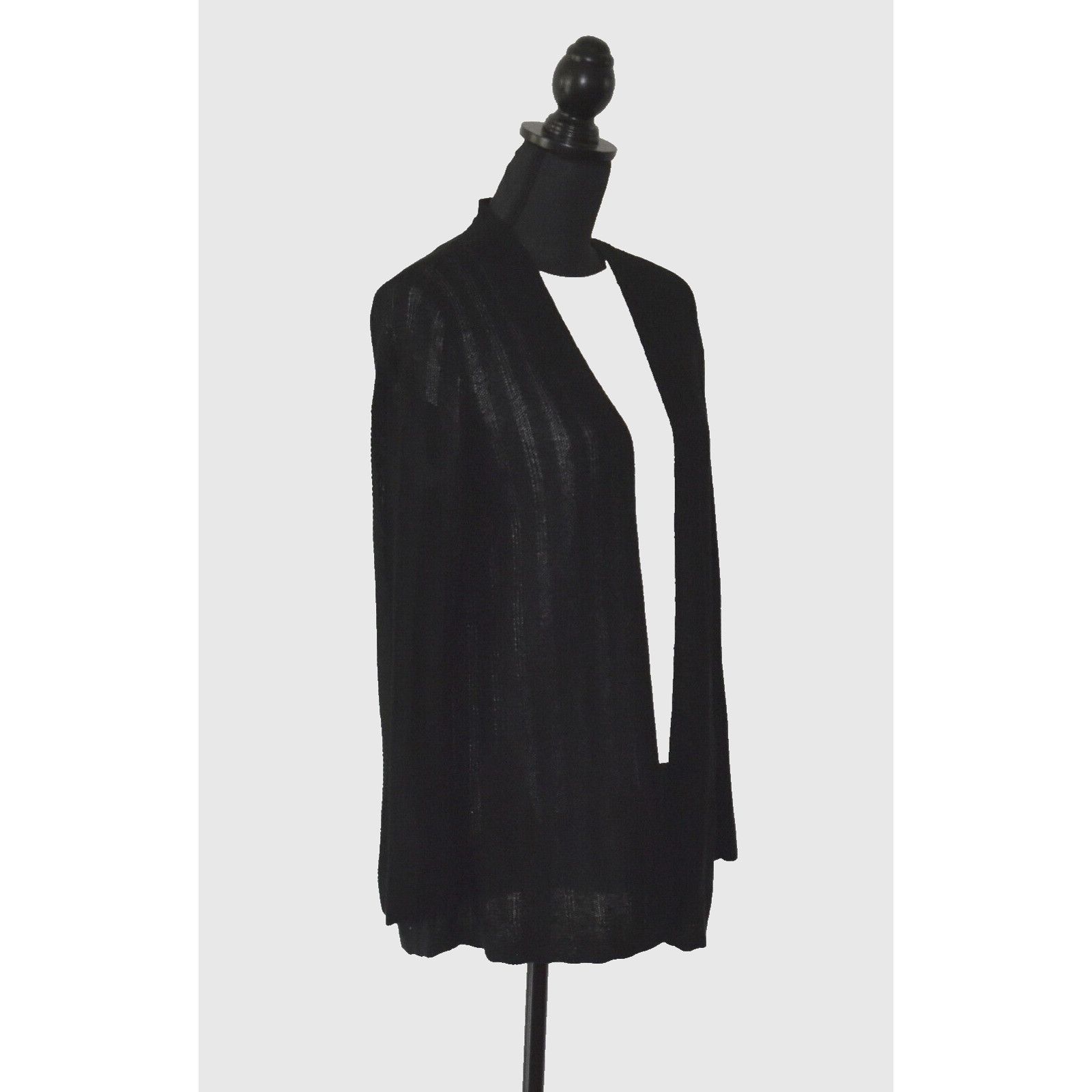 Eileen Fisher NEW EILEEN FISHER Black Organic Linen Silk Cardigan Size PS Size S / US 4 / IT 40 - 2 Thumbnail