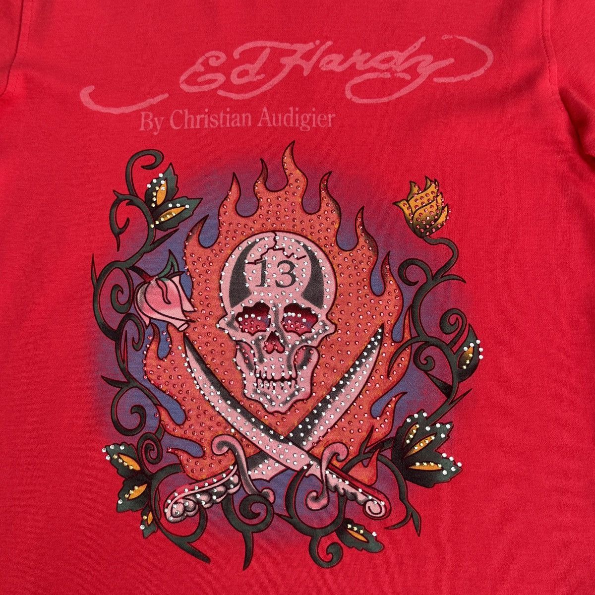 Christian Audigier Ed Hardy by Christian Audigier Skull Y2K Long Sleeve Shirt Size L / US 10 / IT 46 - 6 Thumbnail