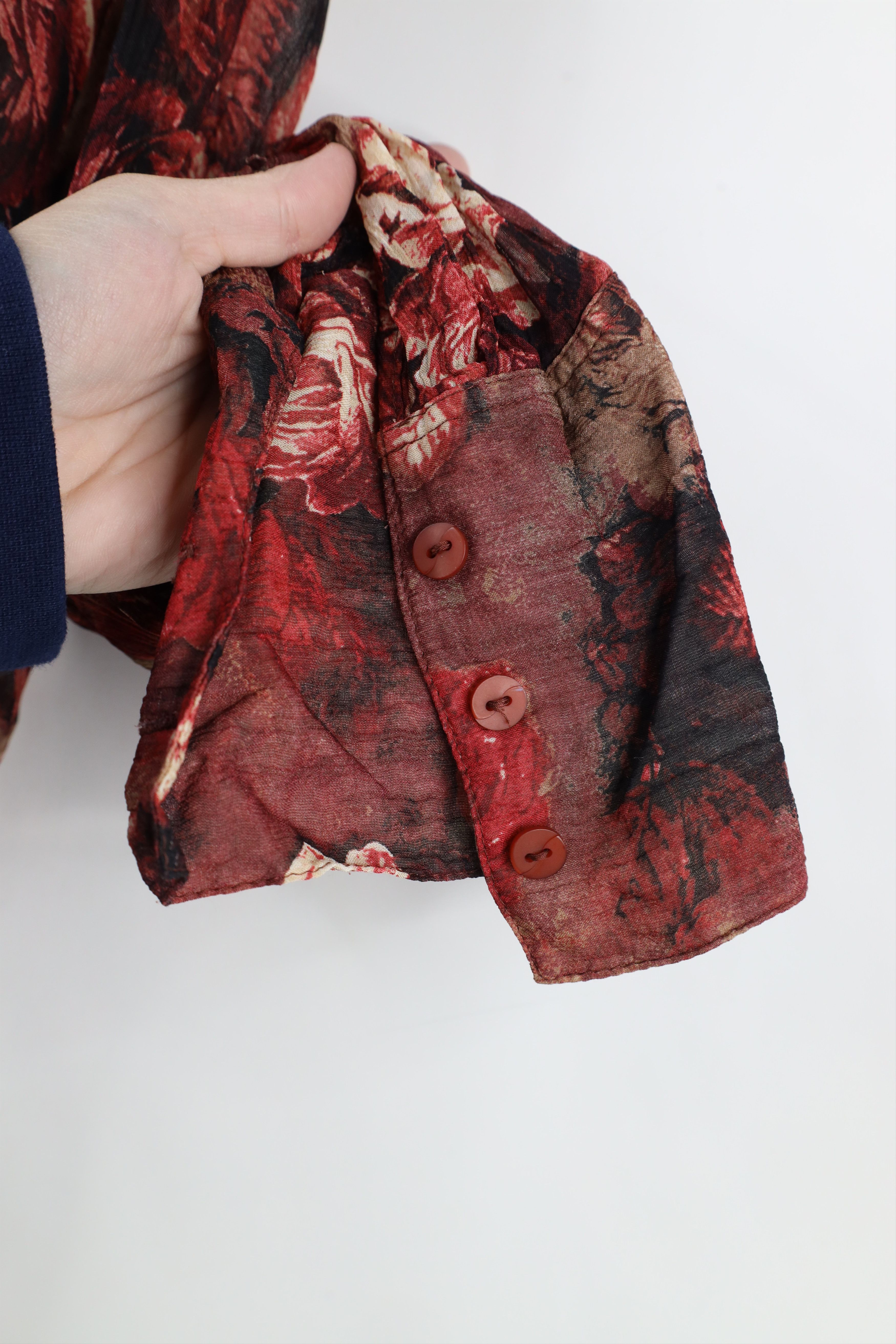 Vintage Vintage 90s Y2K Flower Floral Bella Collared Button Shirt Size M / US 6-8 / IT 42-44 - 4 Thumbnail