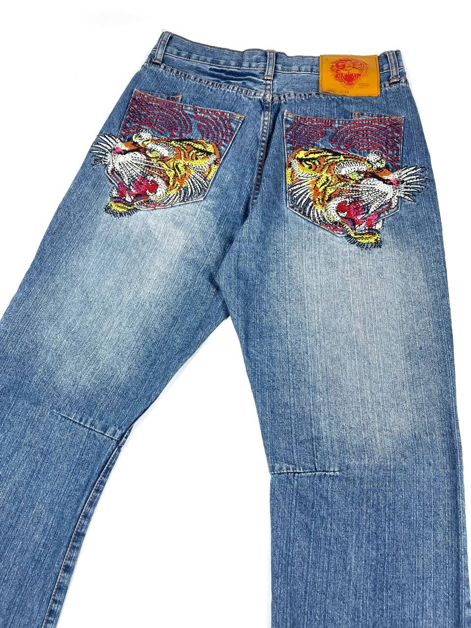 Ed Hardy Crazy Rare Ed Hardy Avant Garde Denim Jeans Size: 32 - 33 Size US 33 - 2 Thumbnail