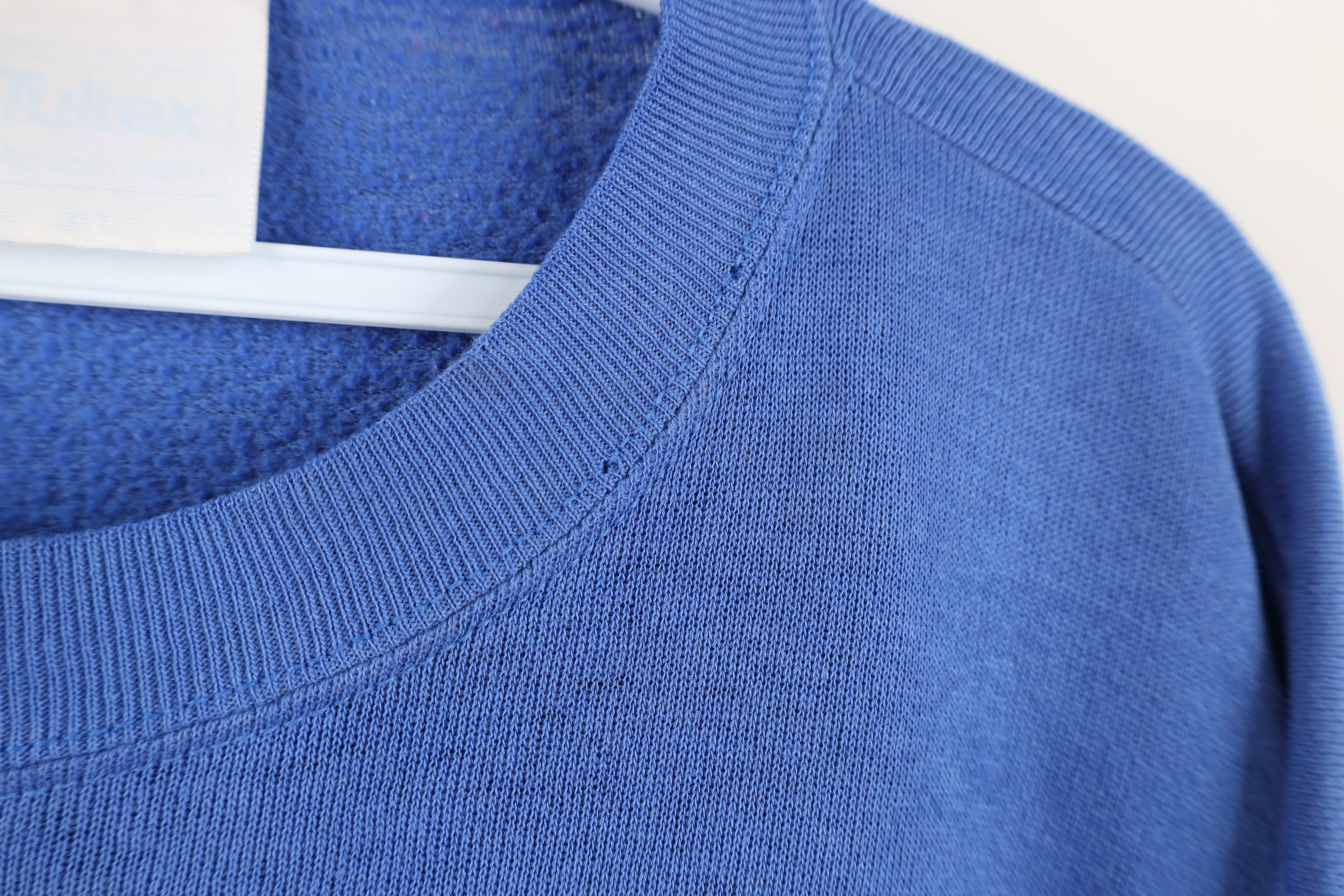 Vintage Vintage 90s Streetwear Thin Blank Sweatshirt Royal Blue USA Size US XL / EU 56 / 4 - 4 Thumbnail
