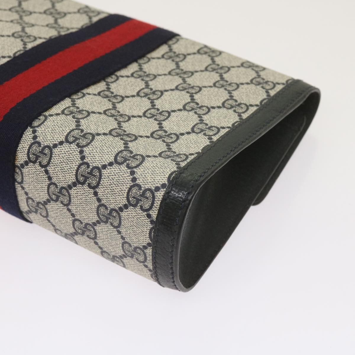 Gucci GUCCI GG Supreme Sherry Line Clutch Bag Pvc Red Navy 89 01 Size ONE SIZE - 10 Thumbnail