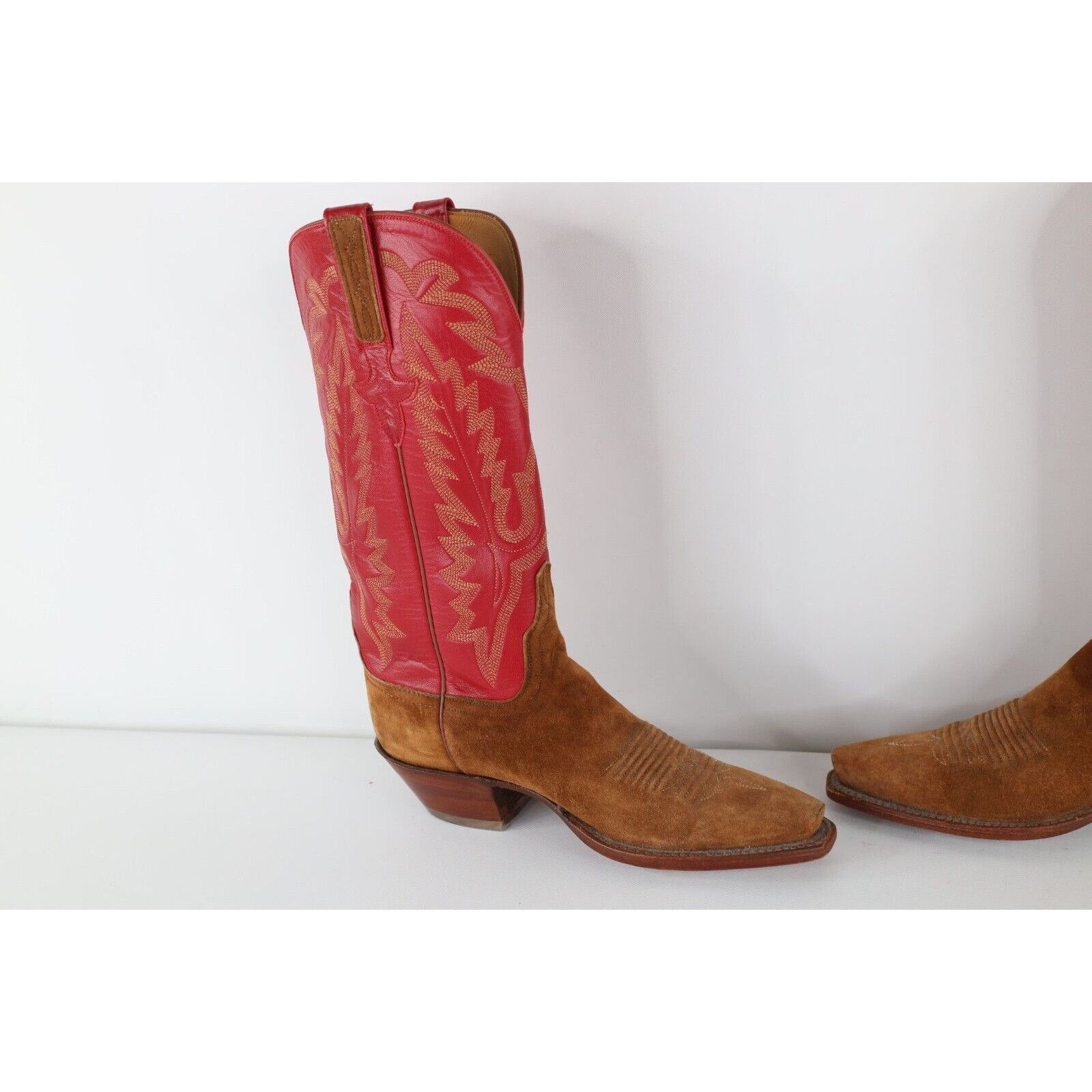 Lucchese Lucchese Classics Handmade Tribal Suede Leather Cowboy Boots Size US 5.5 / IT 35.5 - 9 Thumbnail