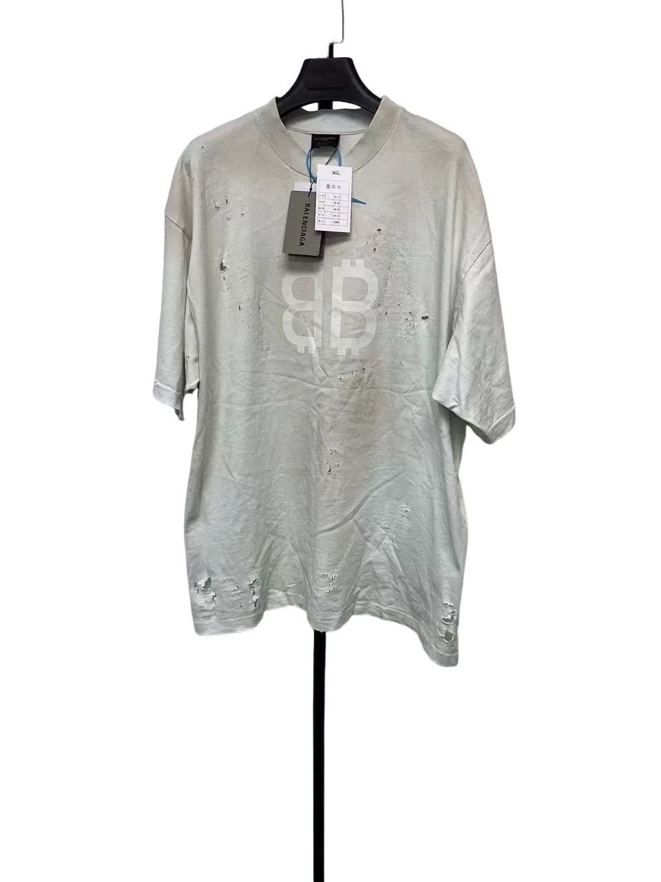 Balenciaga Balenciaga SS23 Distressed Logo Print T-Shirt S Size US S / EU 44-46 / 1 - 1 Thumbnail