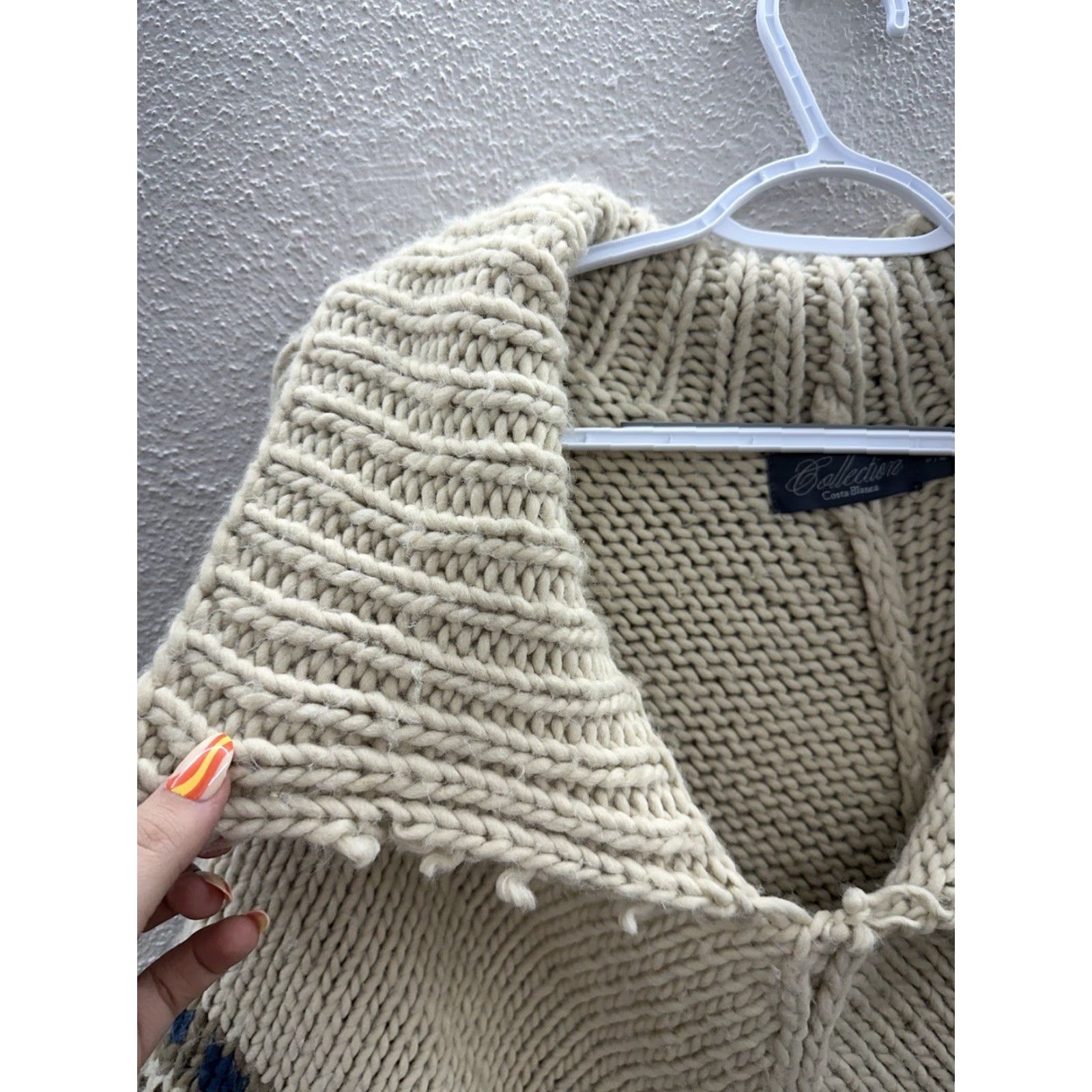 Vintage Costa Blanca Poncho Collection Size Small Brown Knit Fringe Womens Size ONE SIZE - 2 Thumbnail