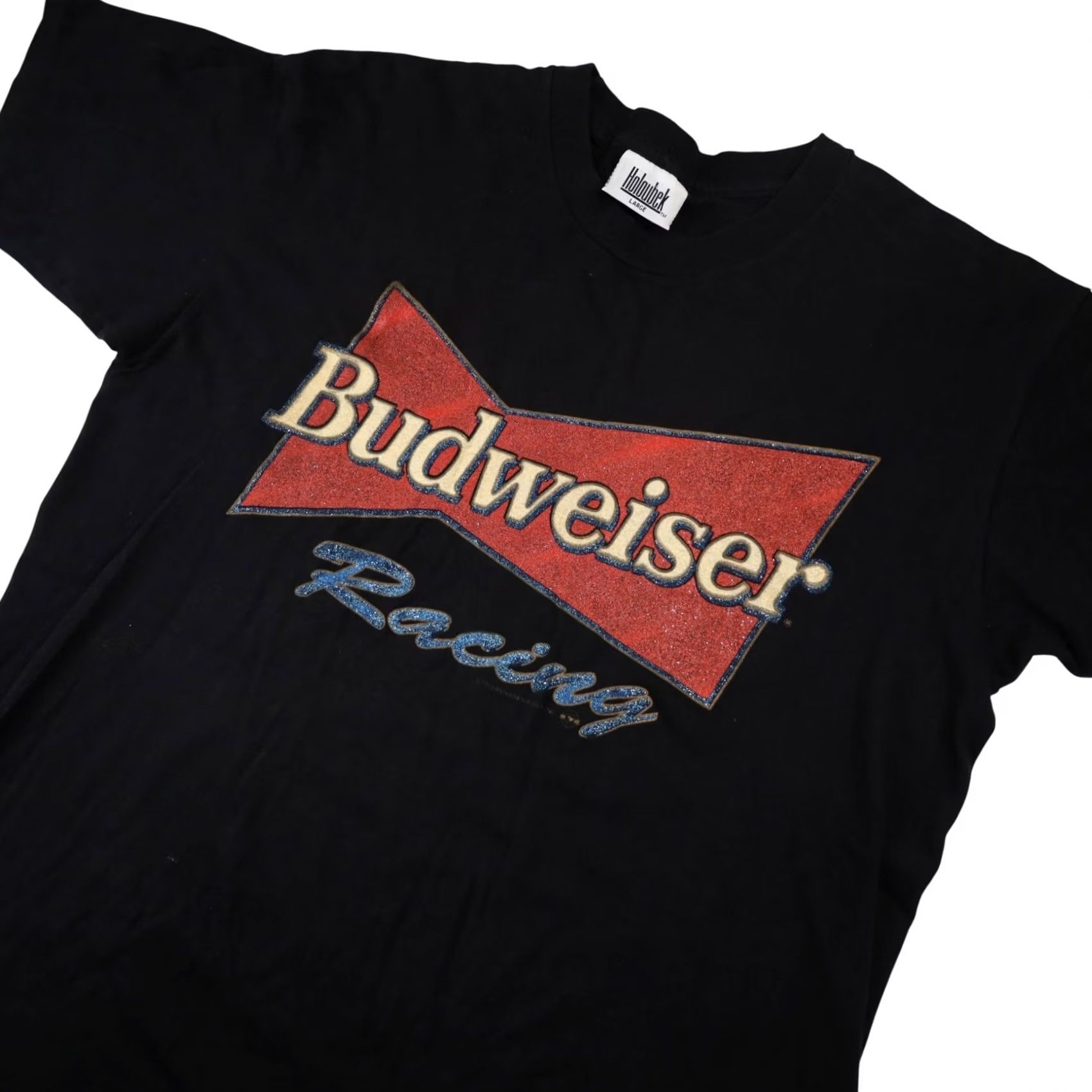 Budweiser VINTAGE Budweiser Racing Mens Large Graphic T Shirt Black Size US L / EU 52-54 / 3 - 2 Thumbnail