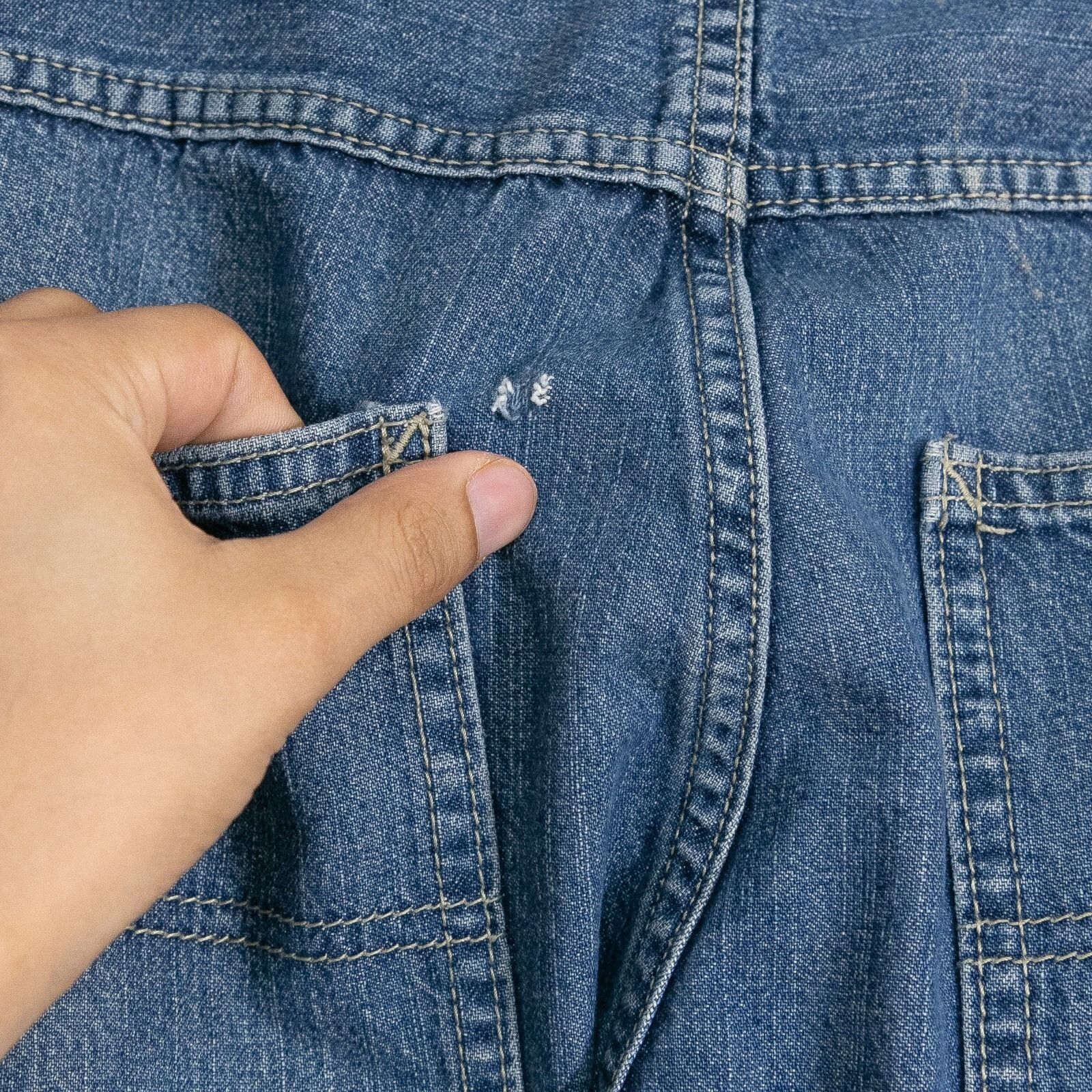 Gap × Vintage Vintage Gap Carpenter Baggy Jeans 34x31 - Distressed Relaxed Size US 34 / EU 50 - 8 Thumbnail