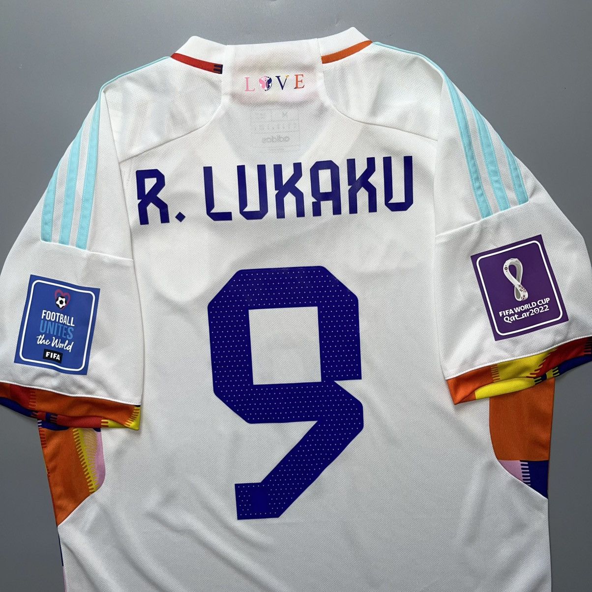 Adidas BELGIUM ADIDAS 2022 WORLD CUP FOOTBALL AWAY JERSEY #9 LUKAKU Size US M / EU 48-50 / 2 - 10 Thumbnail