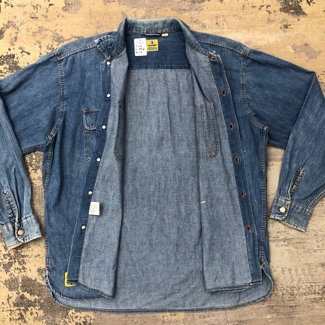 Vintage × Wrangler T307 VTG BLUE BELL WRANGLER DUNGAREES DENIM SHIRTS Size US L / EU 52-54 / 3 - 3 Thumbnail