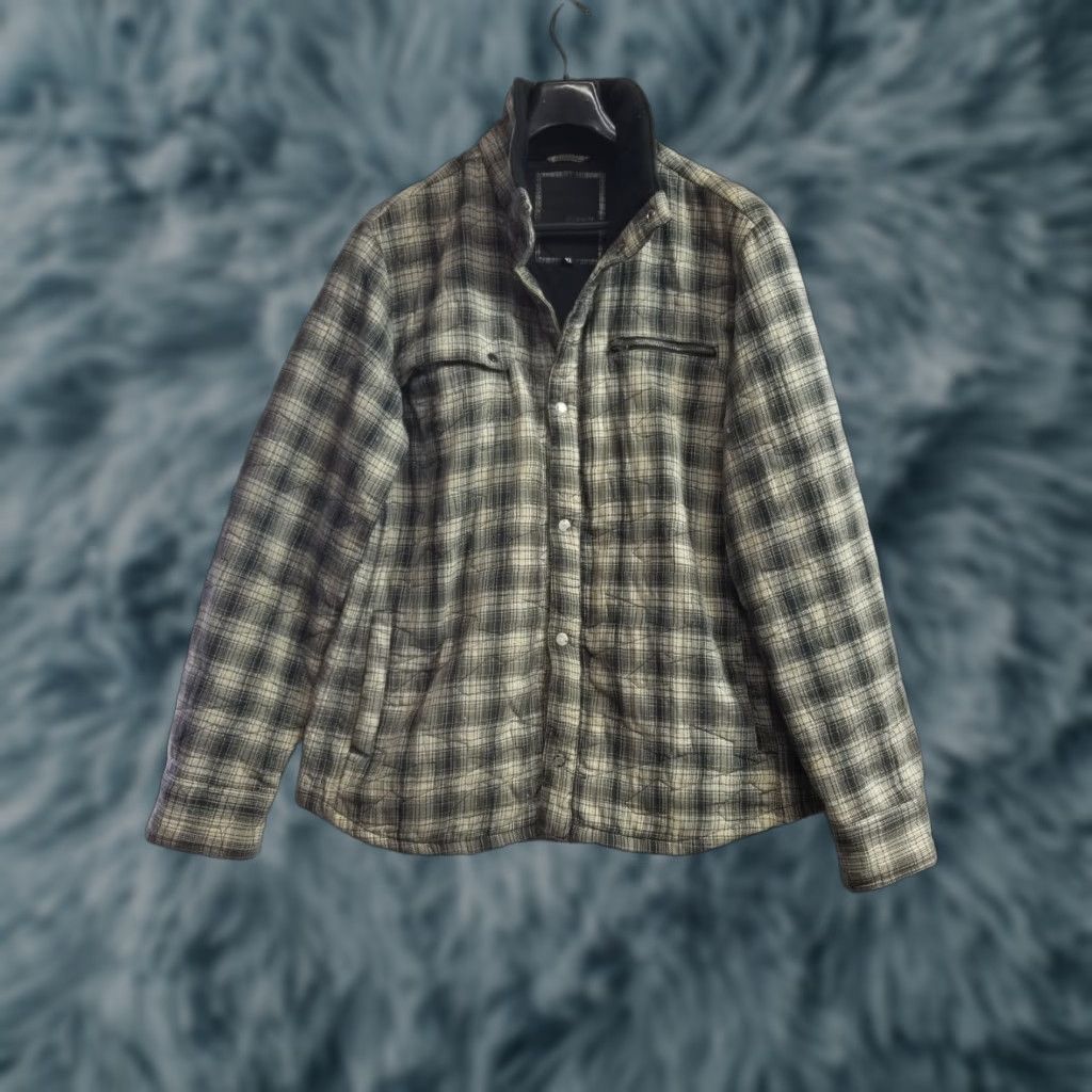 Hurley VINTAGE Hurley Shirt Shacket Mens XL Gray Plaid Fleece-Lined Mid-Length Jacket With Button See Sleeves Clothing Size US XL / EU 56 / 4 - 1 Thumbnail