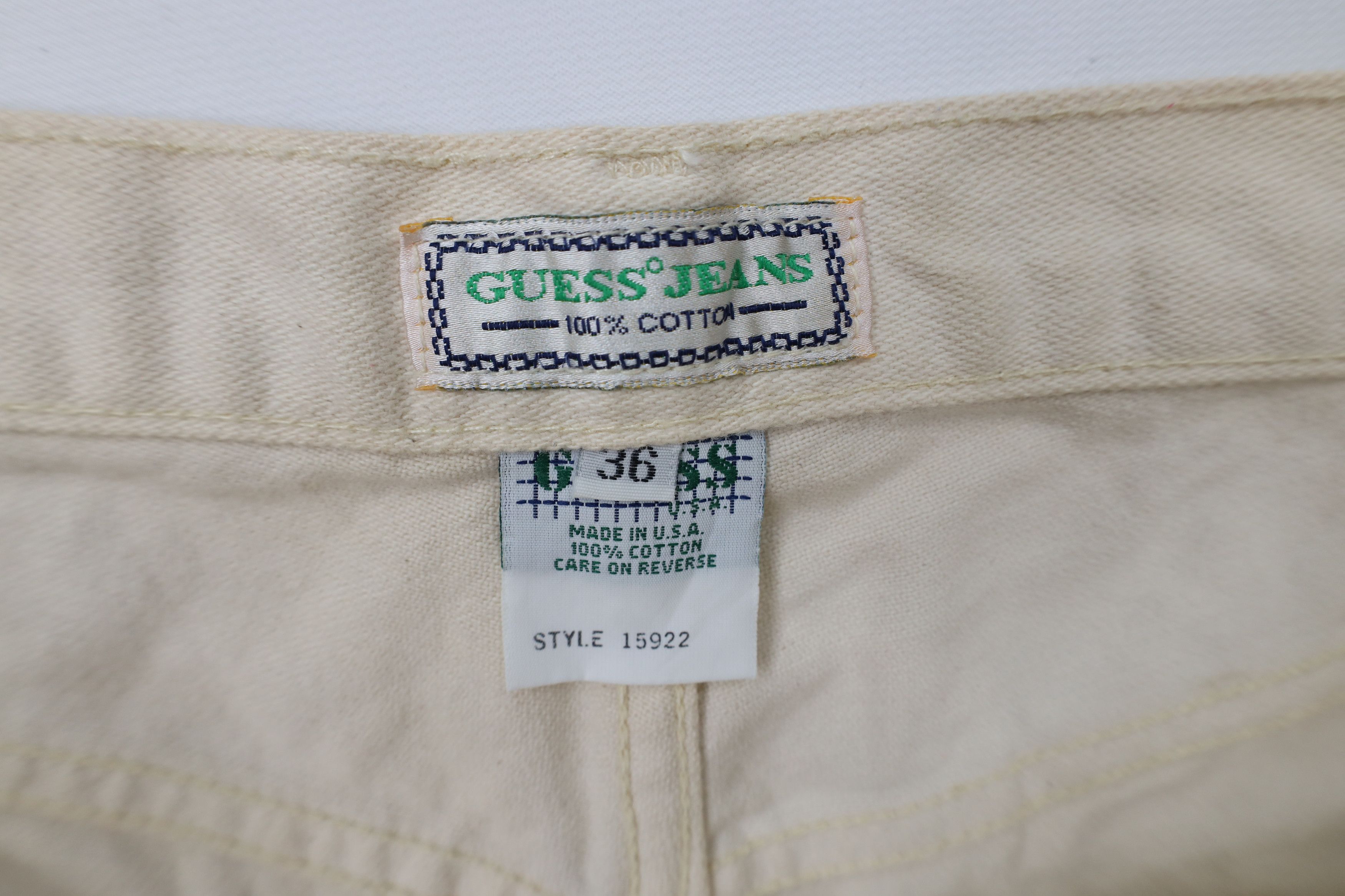 Guess × Vintage Vintage 90s Guess Spell Out Button Fly Denim Jean Shorts USA Size US 36 / EU 52 - 6 Thumbnail