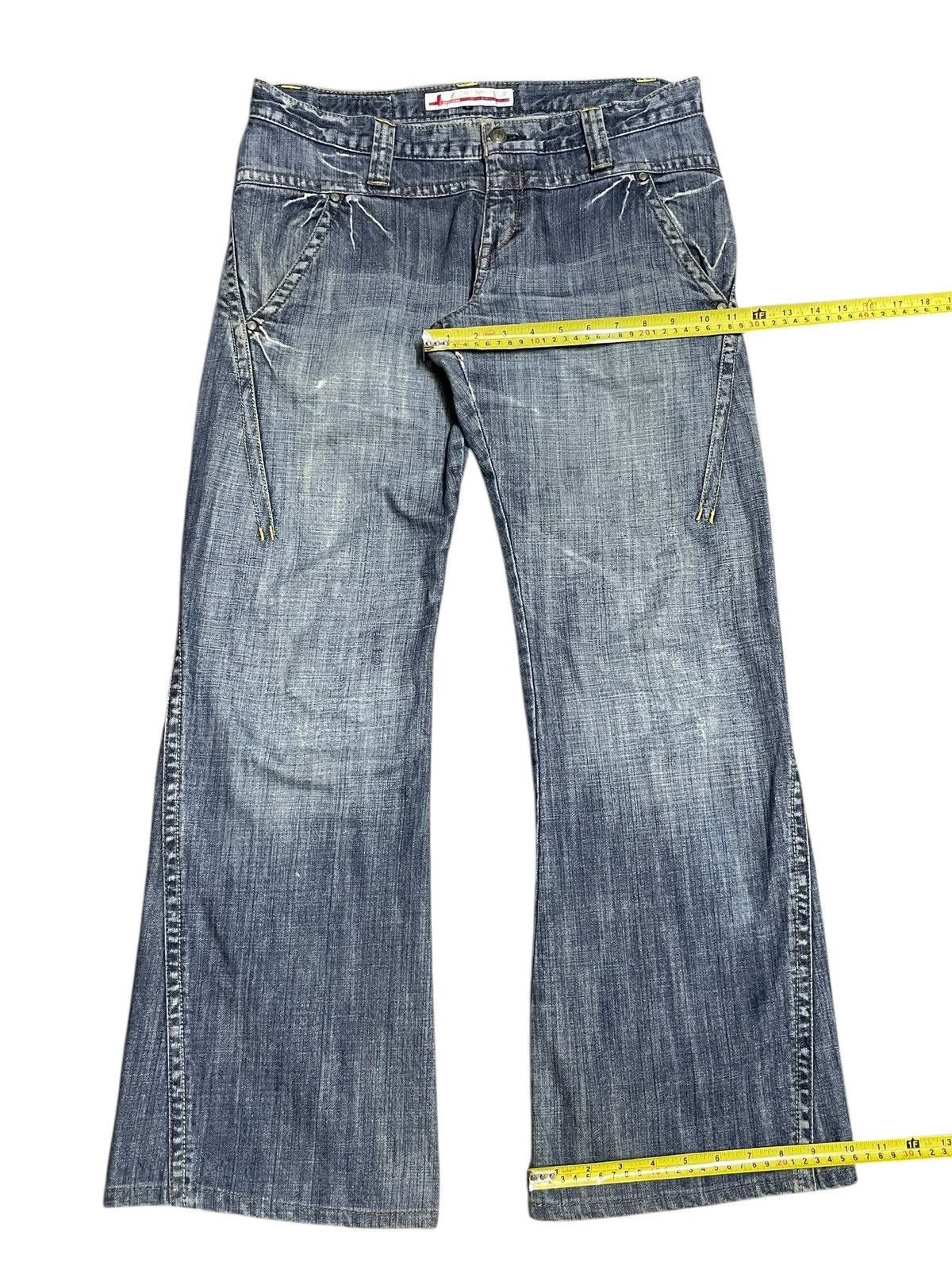 If Six Was Nine Vintage Y2k Genoese Tante Cose Buone Cross Logo Flare Jeans Size US 33 - 18 Thumbnail