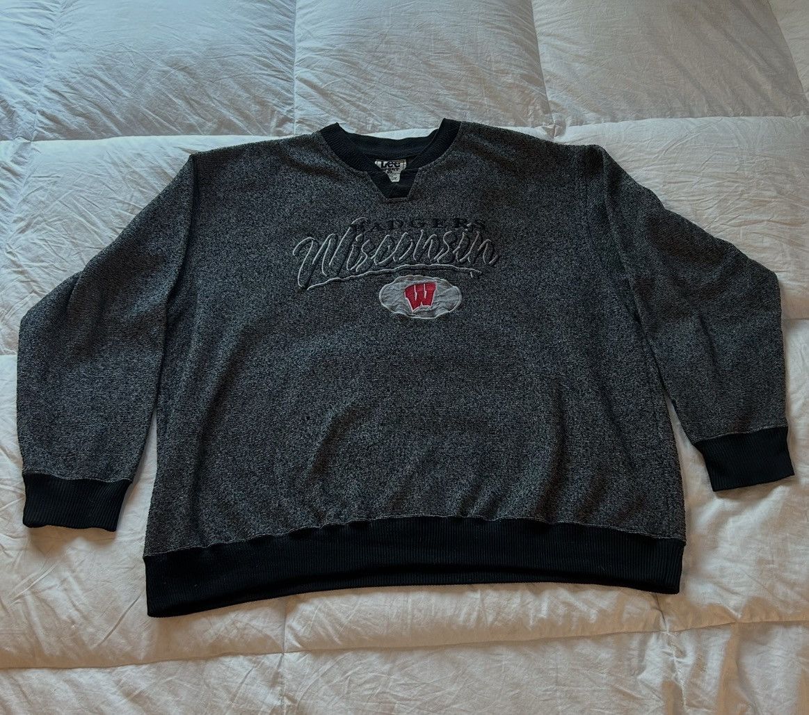 Lee Vintage Lee Sport Wisconsin Badgers Marled Sweatshirt Size US XL / EU 56 / 4 - 1 Thumbnail