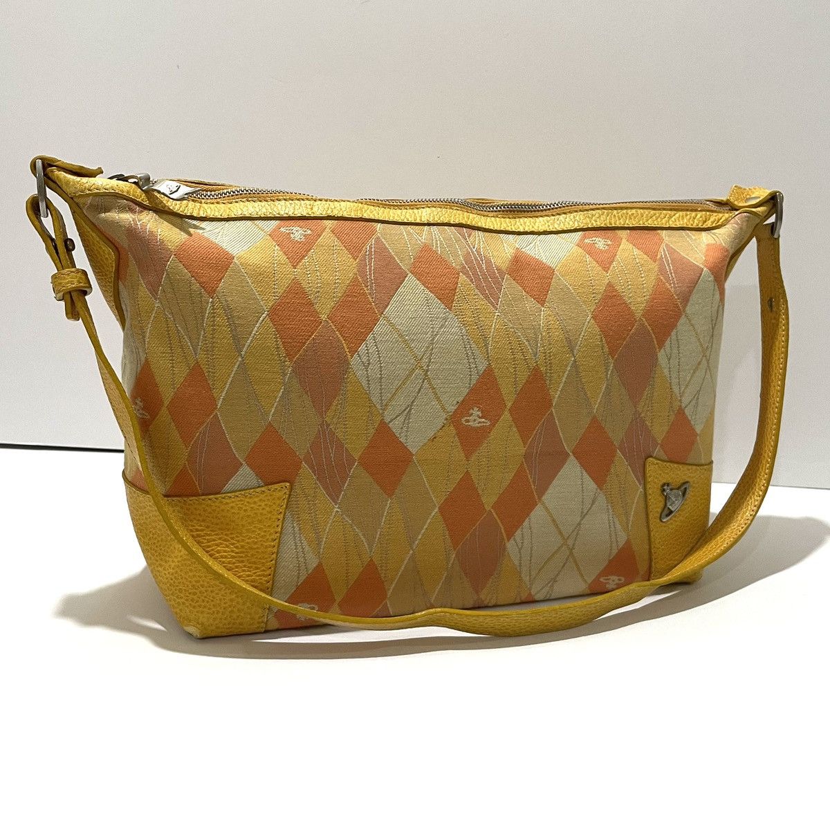 Vivienne Westwood Vintage Tartan Argyle Crossbody Bag Large in Yellow, Men's