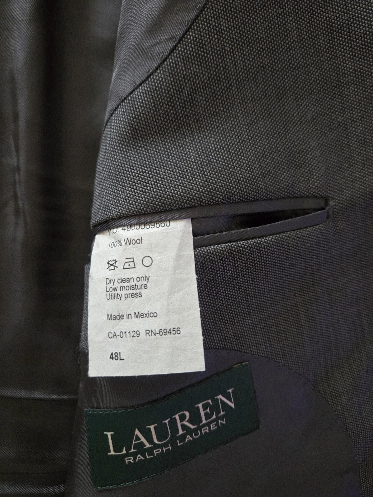 Polo Ralph Lauren Lauren Ralph Lauren Wool 2pc Suit 48L Jacket 40X30 Pants Size 48L - 7 Thumbnail