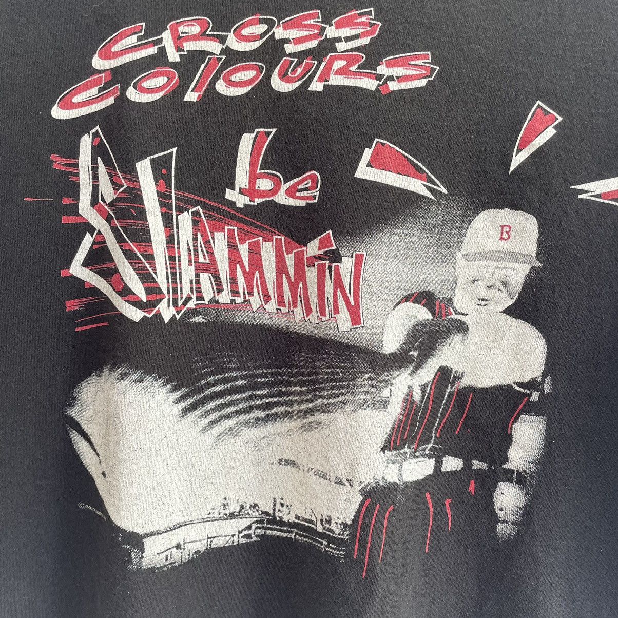 Cross Colours × Vintage Vintage 90s cross colours be slammin joint solo tshirt Size US XL / EU 56 / 4 - 2 Thumbnail