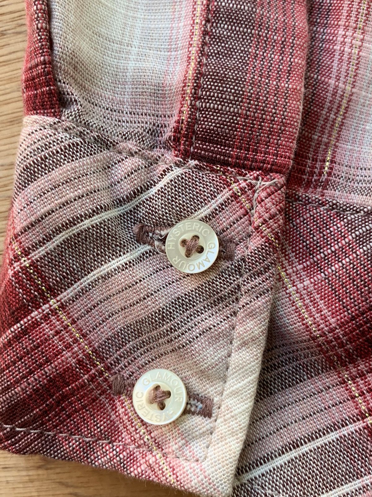 Hysteric Glamour Hysteric Glamour Button Ups Checkered Gold Stripe Line Shirt Size S / US 4 / IT 40 - 13 Thumbnail