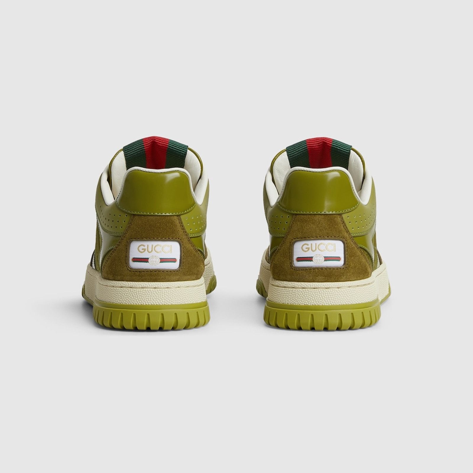 Gucci oc11z0526 Women's Gucci Re-Web Sneakers in Olive Green Size US 10 / IT 40 - 4 Thumbnail