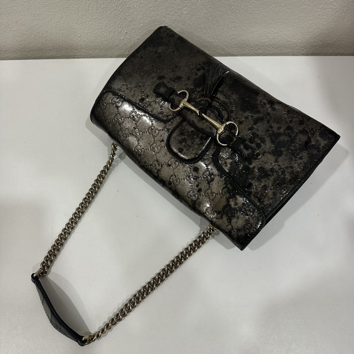 Gucci GUCCI HORSEBIT EMILY CHAIN SHOULDER BAG PATENT LEATHER 30 Size ONE SIZE - 20 Thumbnail