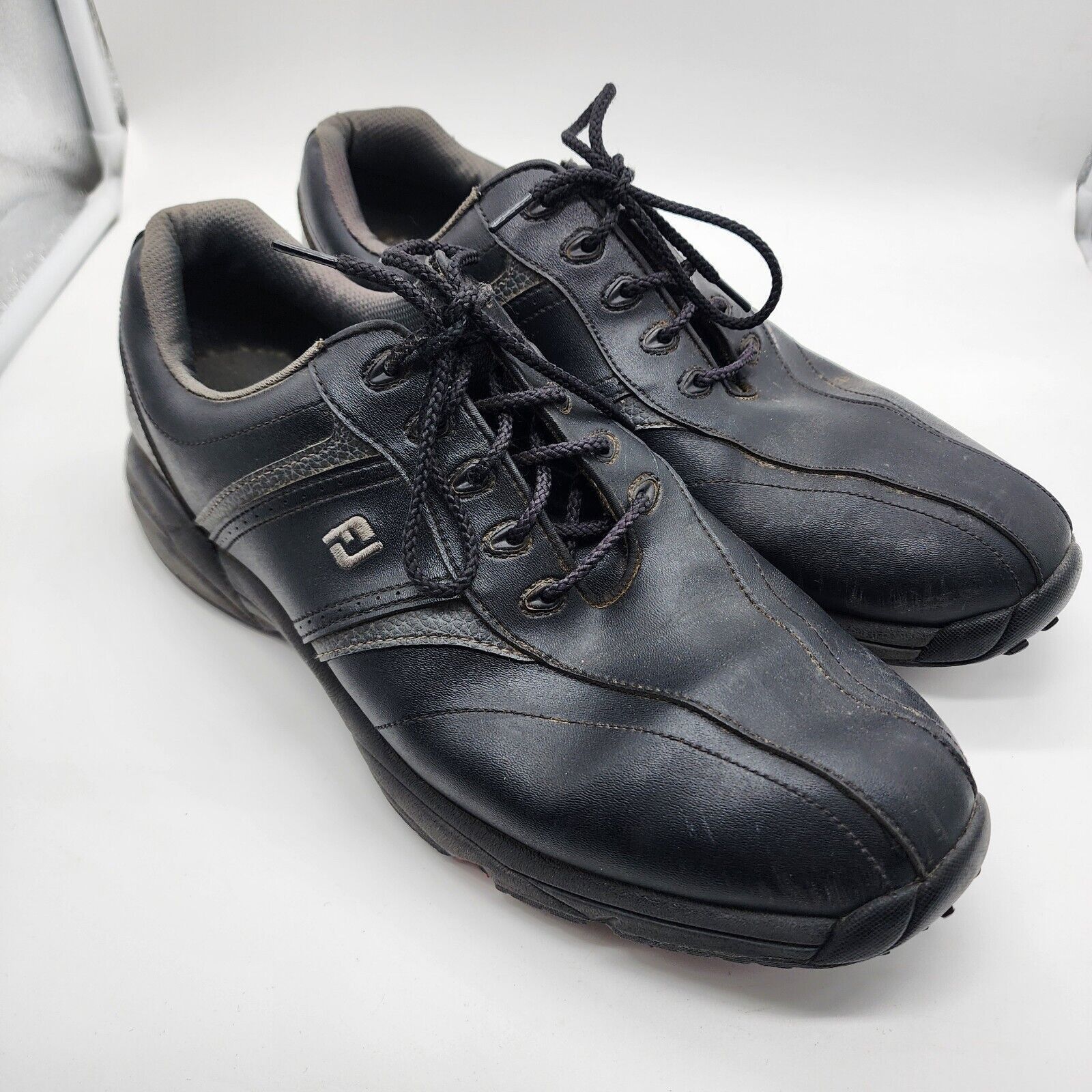 Footjoy FootJoy Men's GreenJoys Leather Golf Shoes Size 12M Black Size US 12 / EU 45 - 3 Thumbnail