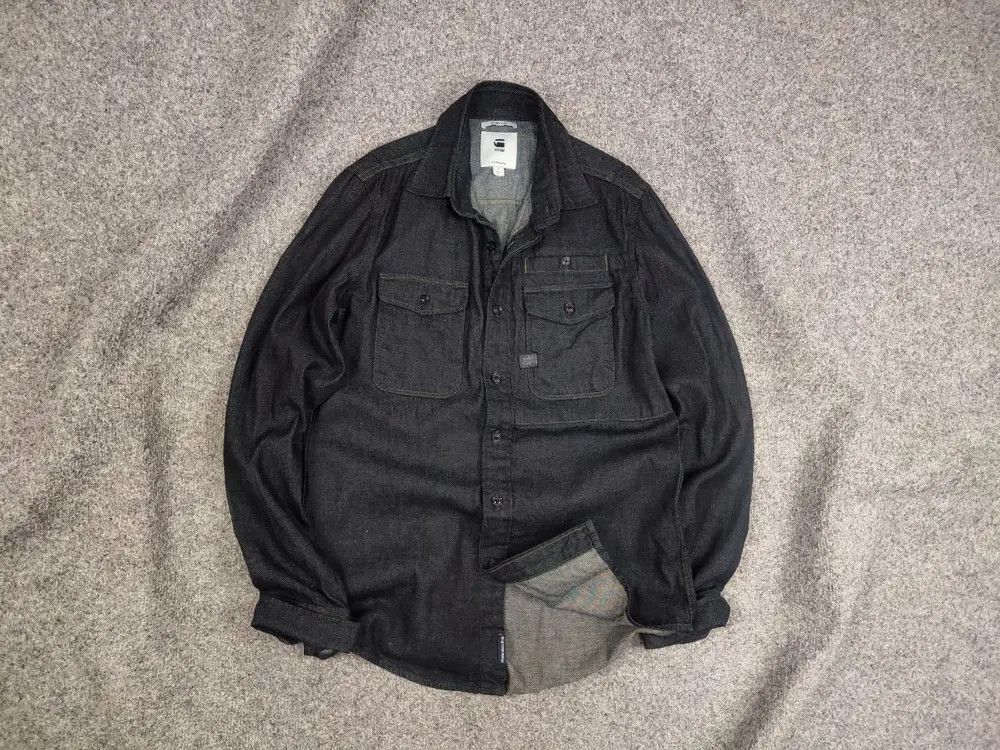 G-Star × Vintage G Star Raw Cpo Slim Dark Blue Denim Shirt Overshirt Pocket Size US S / EU 44-46 / 1 - 1 Thumbnail