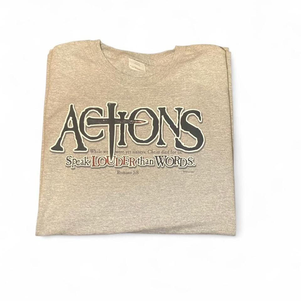 Other Vintage 90s Actions Speak Louder Than Words T-Shirt Size US XXL / EU 58 / 5 - 1 Thumbnail