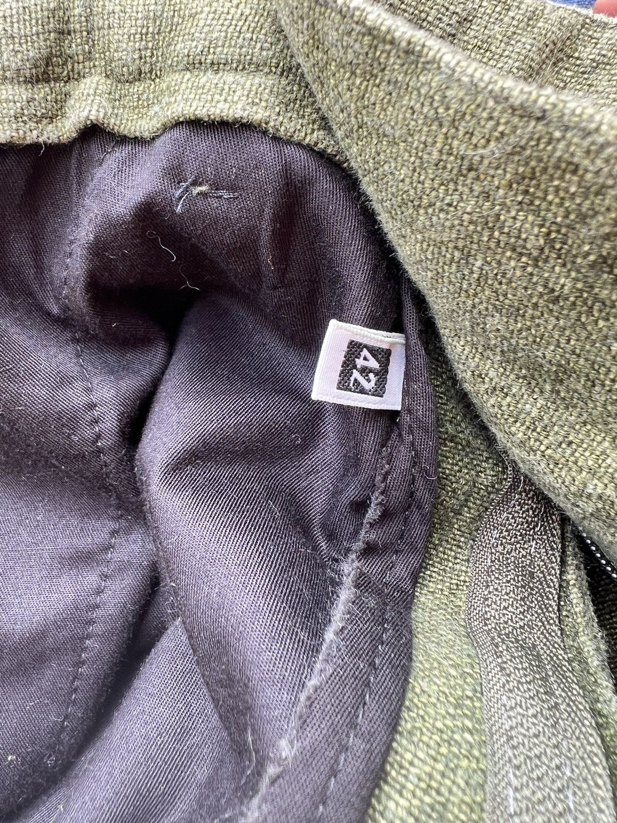 Designer 90s Arnys Paris Fade Olive Green 100% Linen Short Pant Size US 31 - 20 Thumbnail
