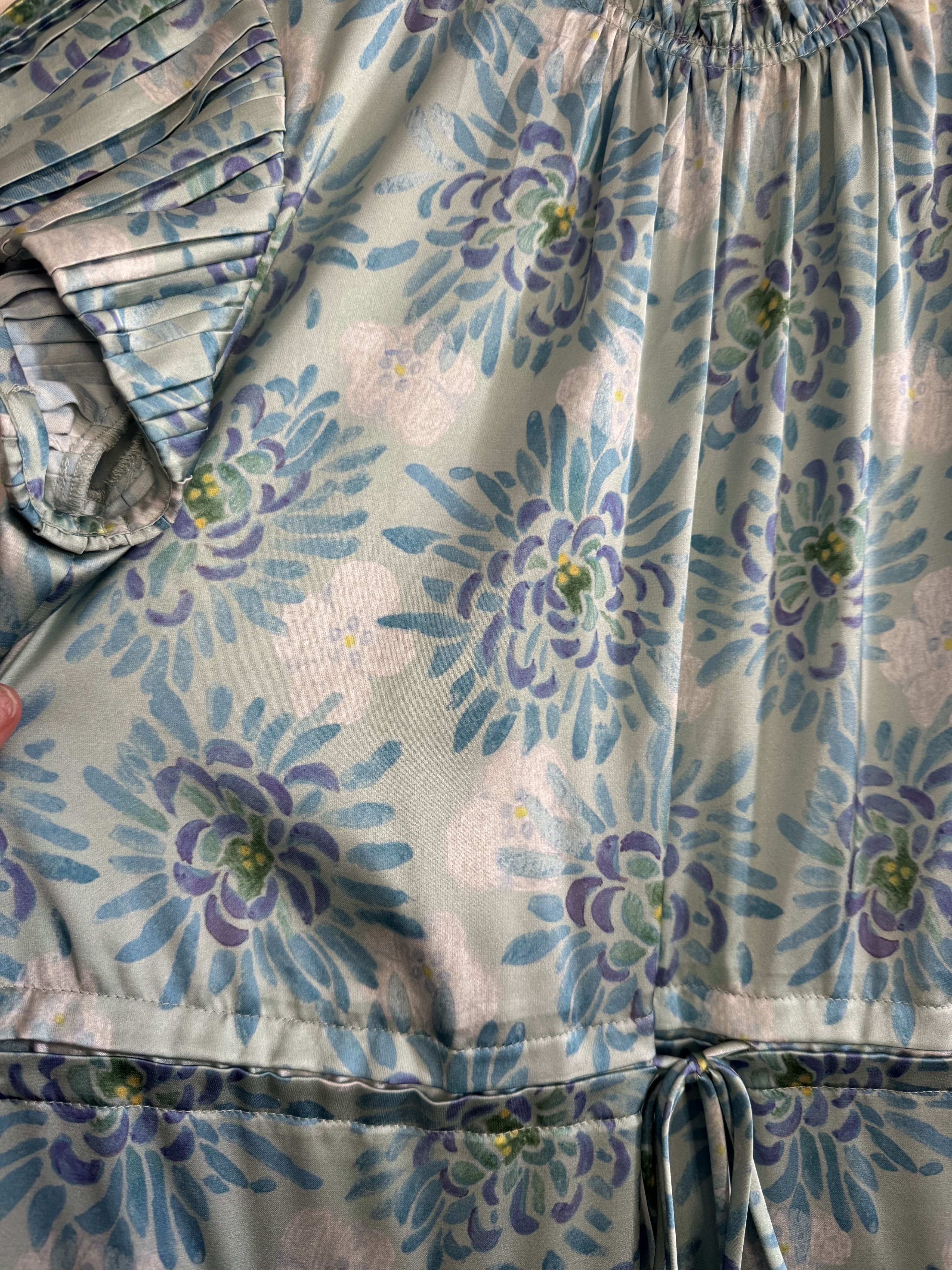 Rebecca Taylor Rebecca Taylor Blue & Green Floral Maxi Dress Size XS / US 0-2 / IT 36-38 - 3 Thumbnail