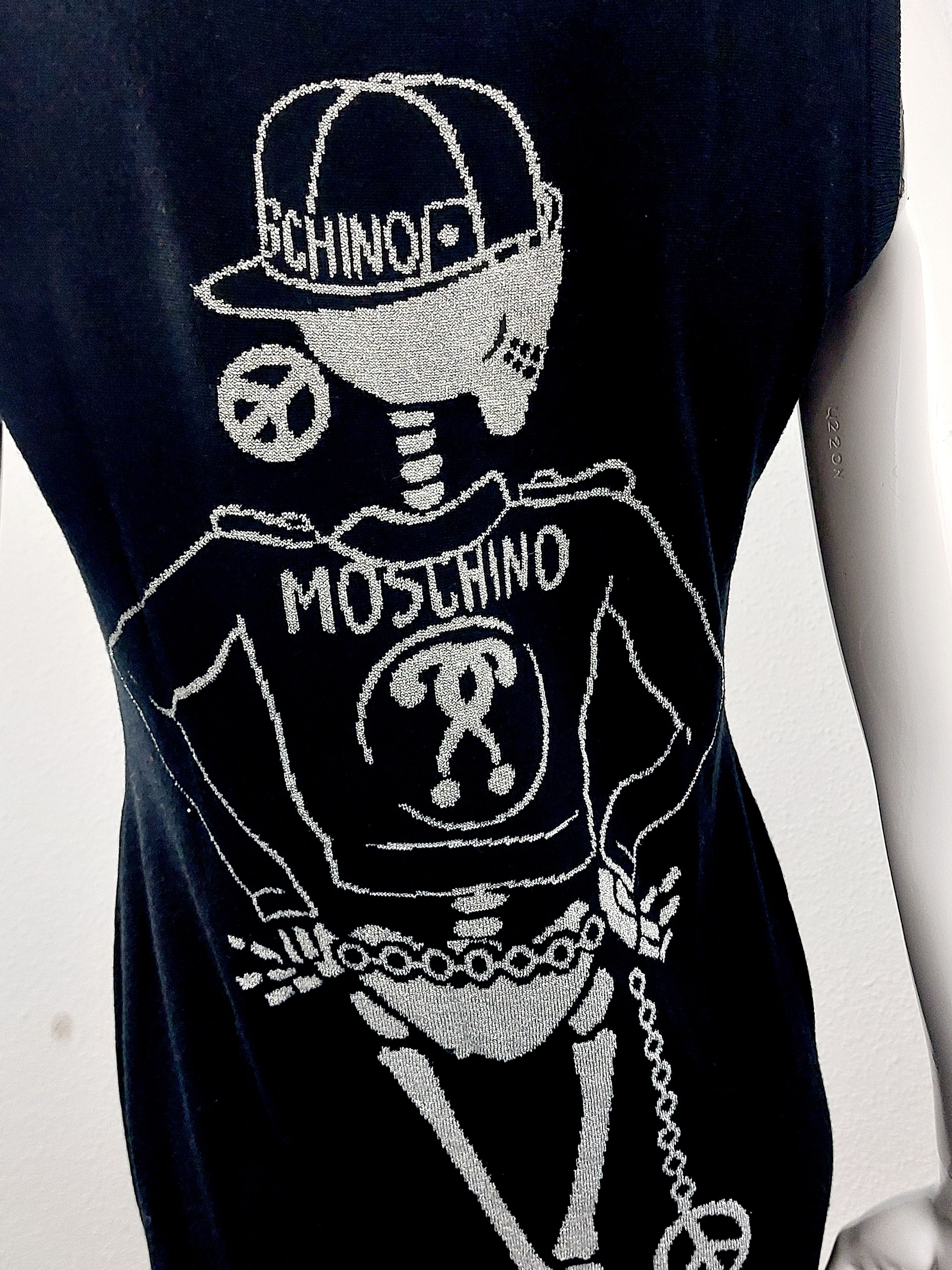 Moschino Moschino Couture Gold Skeleton Intarsia Wool Midi Dress Size M / US 6-8 / IT 42-44 - 10 Thumbnail
