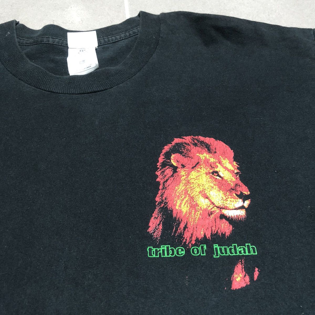 Vintage Vtg Tribe Of Judah Positive Rastafari Tahirt Size US XL / EU 56 / 4 - 5 Thumbnail