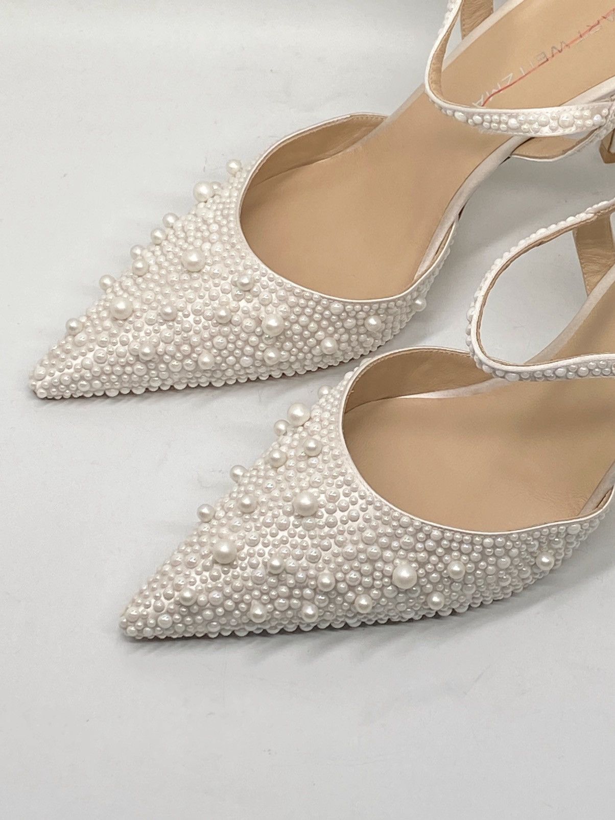 Stuart Weitzman Stuart Weitzman 85MM Pearl-Embellished Satin Pumps size 10 Size US 10 / IT 40 - 7 Thumbnail
